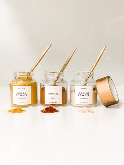 MARRAKECH Artisan Acacia Spice Jars - Signature FreshCap™️ Lids